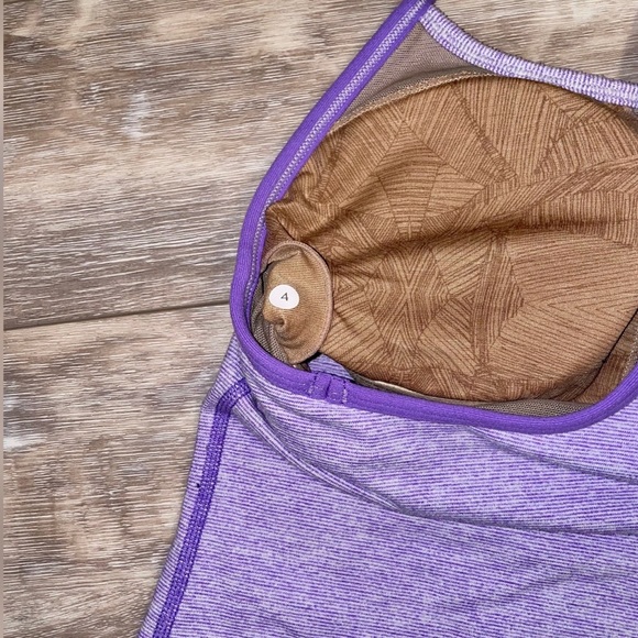 Lululemon Athletica power Y tank top Size 4 purple pin stripes - Picture 4 of 7